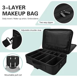 Caja de maquillaje para mujer, bolsa de herramientas, tijera, peine, peluquería, bolsa de almacenamiento de gran capacidad, caja de mano para corte de pelo, organizador de maletas