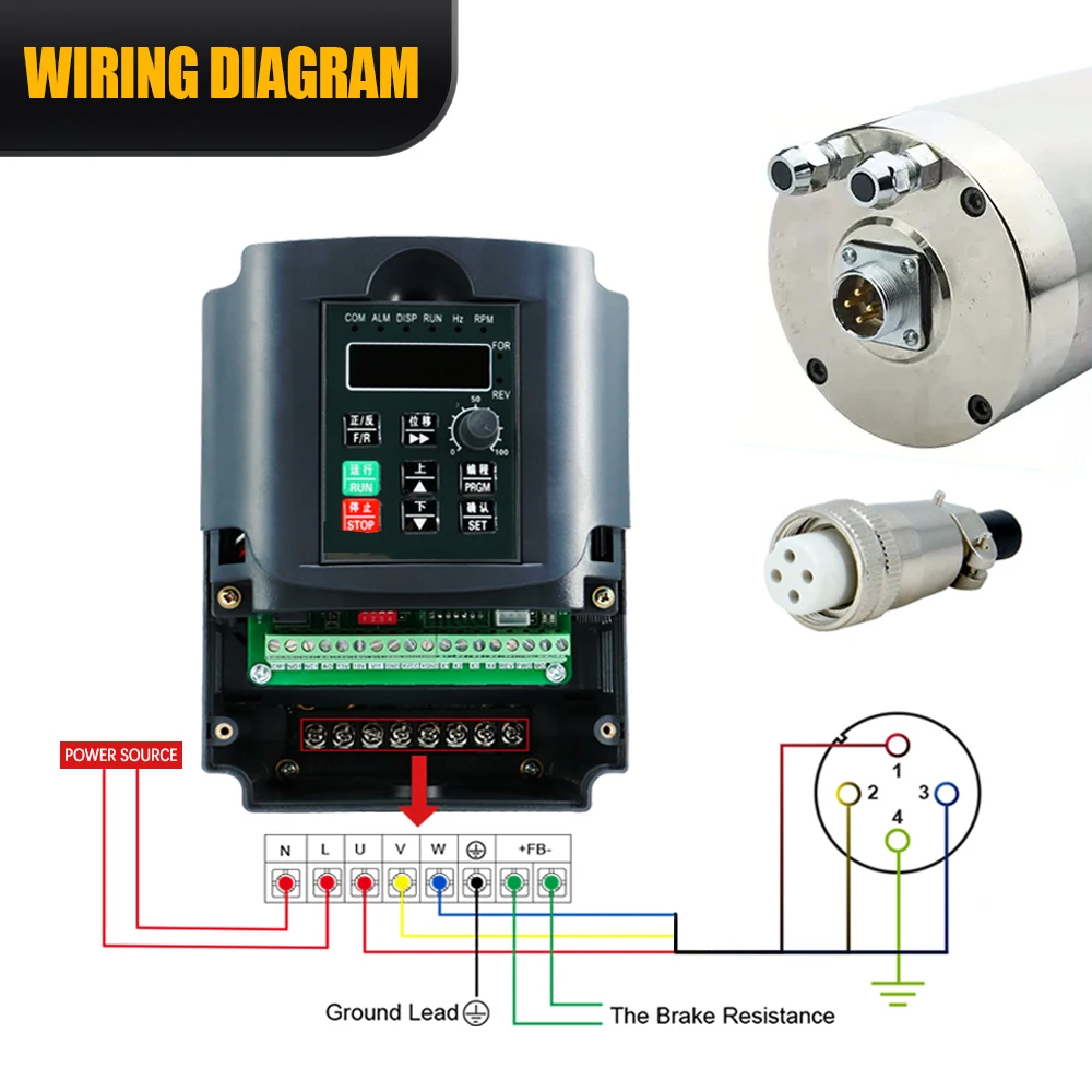 Verkoop Waterkoeling Spindel Motor Kit 2.2kw 2200w Ronde Spindel 24000 RPM + VFD Inverter Met RS485 + 13 stks ER20 Voor CNC Frezen