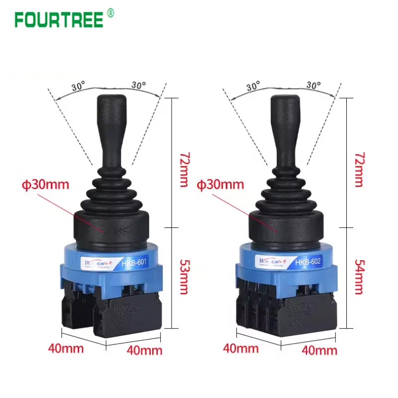 Hole 30mm Joystick Switch Momentary Monolever Cross Rocker Master Switch 2/4-Way Self-reset Self-lock 2NO 4NO HKB New Type