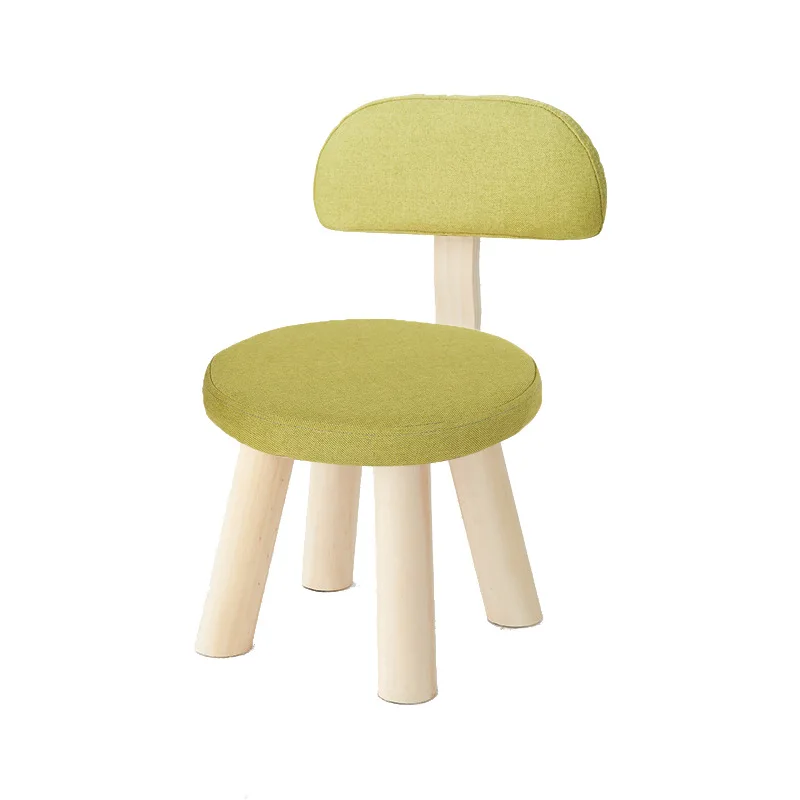 Children\'s Small Stool Home Solid Wood Low Stool Modern Minimalist Backrest Small Chair Bedroom Baby Changing Shoe Stool