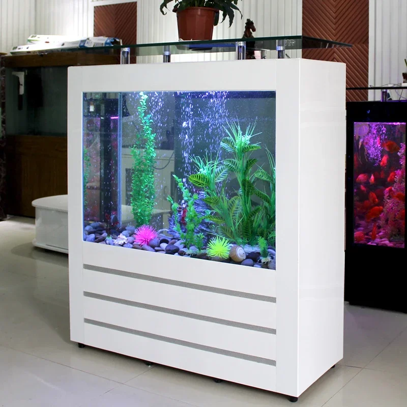 

Double Arc Living Room Fish Tank Medium and Large Ecological Aquarium Glass Fish Globe Household