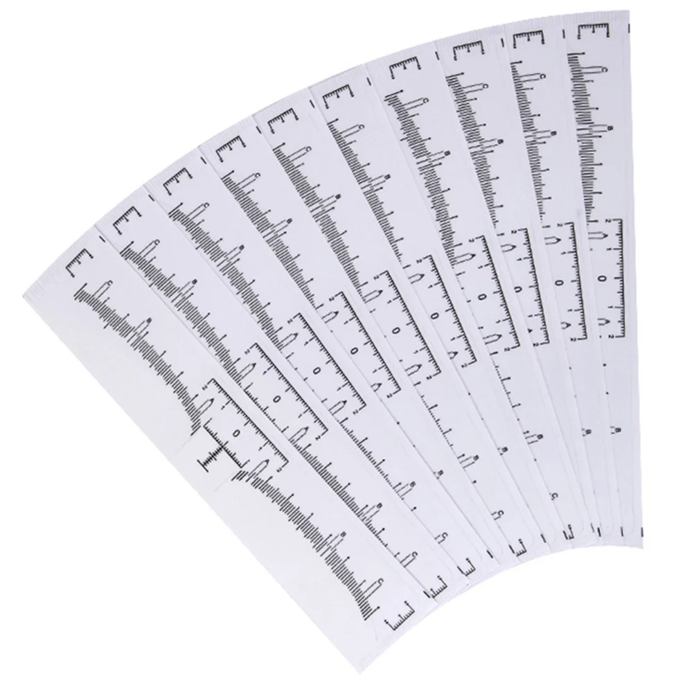 100Pcs Eyebrow Ruler Positioning Curved Shaper Ruler Accurate Measuring Tool for Microblading Eyebrow Lip