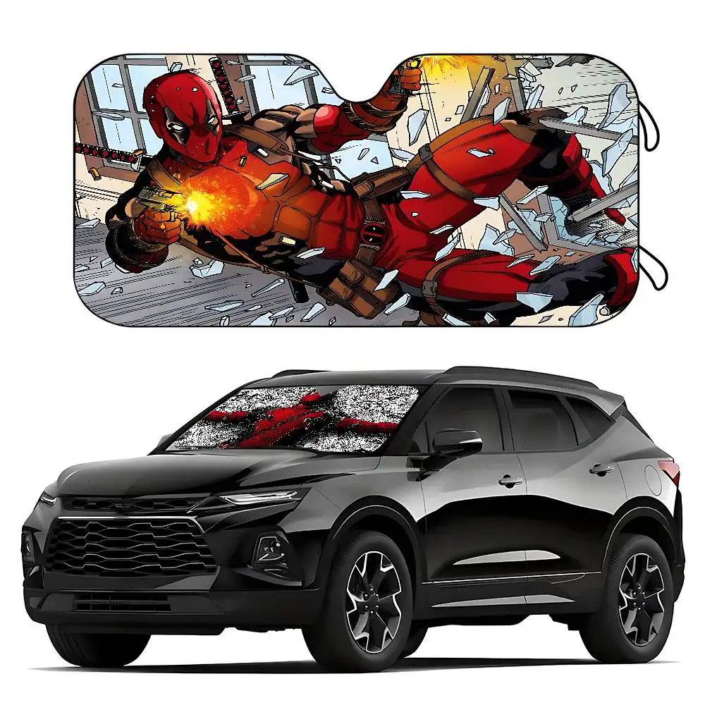 Cute-D-deadpool-S Stylish And Trendy Windshield Sunshade, Car Windshield Cover, Car Sunshade Curtain, Car Sun Protection Cover view 5