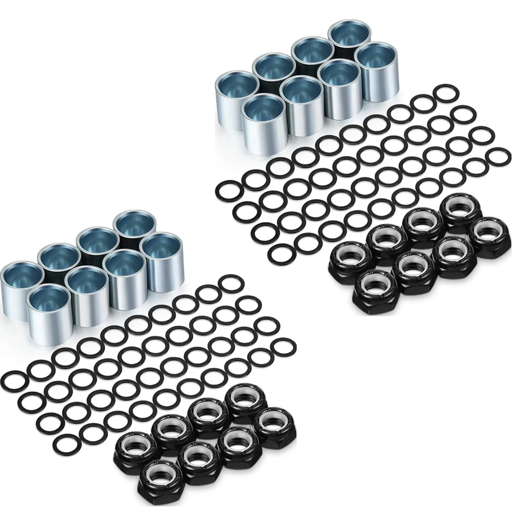 ABUE-112 Pieces Skateboard Truck Hardware Kit Includes Spacers, Axle Nuts And Speed Rings For Skateboard And Longboard