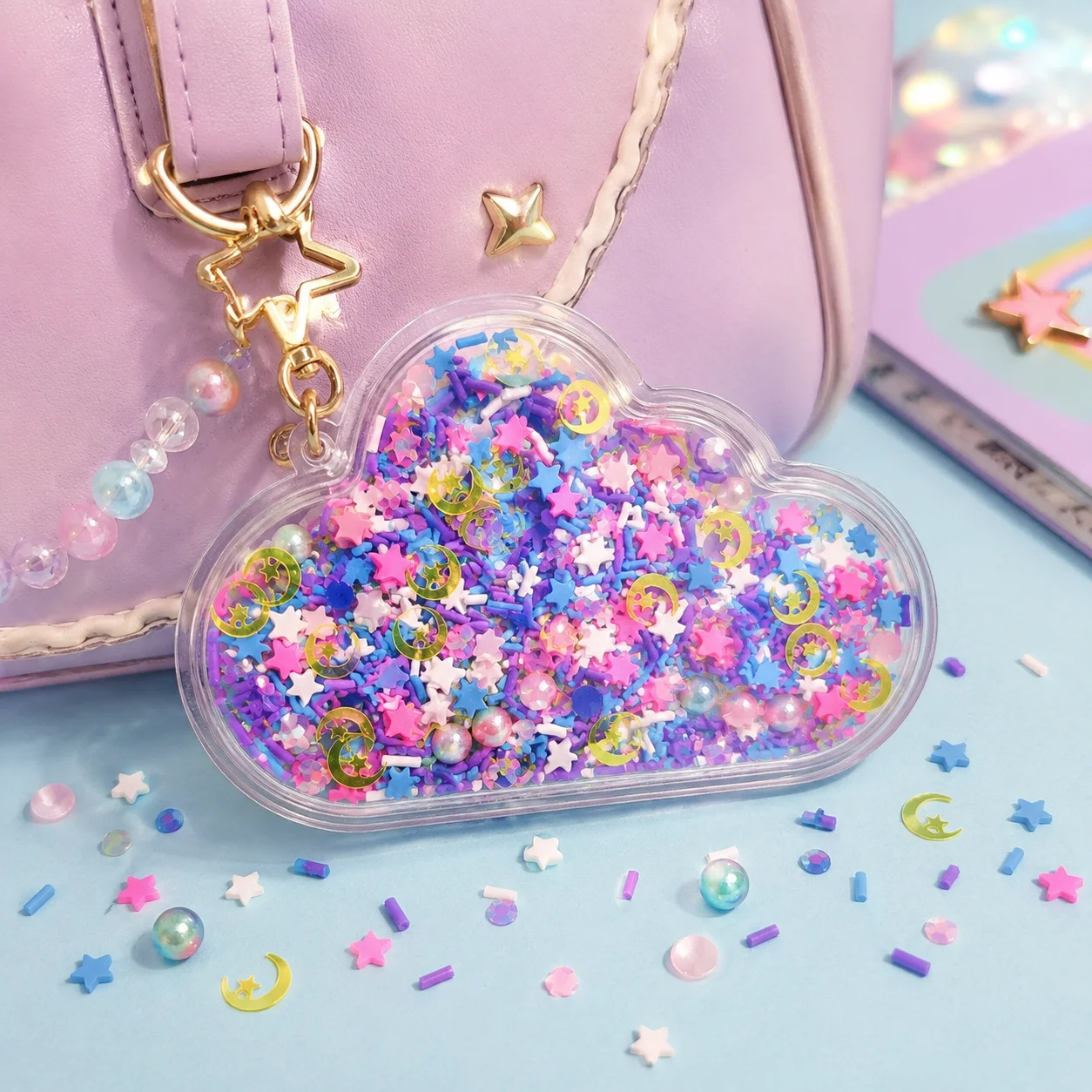 Star Moon Polymer Clay Sprinkles Mix Slime Charms Glitter Confetti Beads DIY Phone Case Nail Art Craft Supplies Wholesale