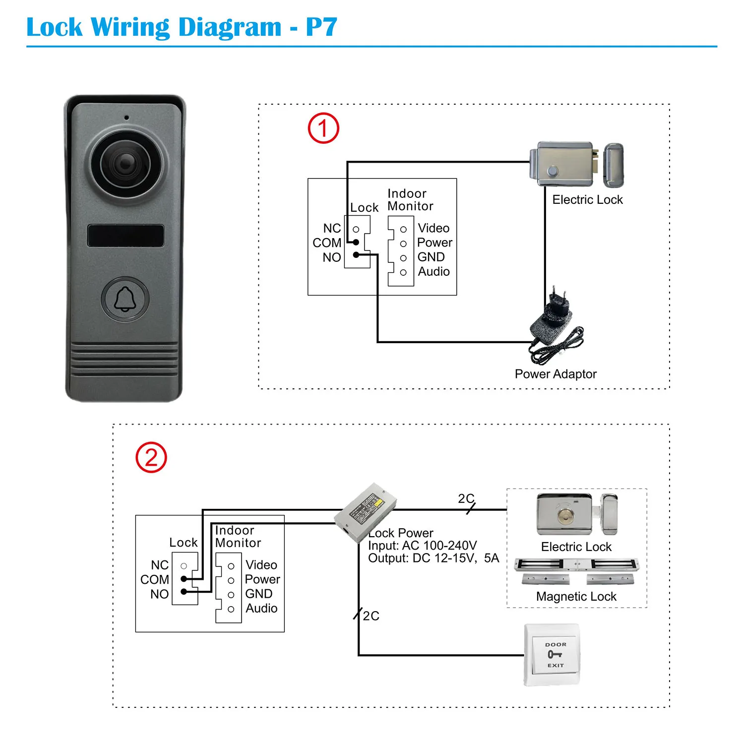 M73T 7inch Monitor Video Intercom System Visual Doorphone Camera Video Doorbell Door Phone Kits for Home IP Villa Apartment