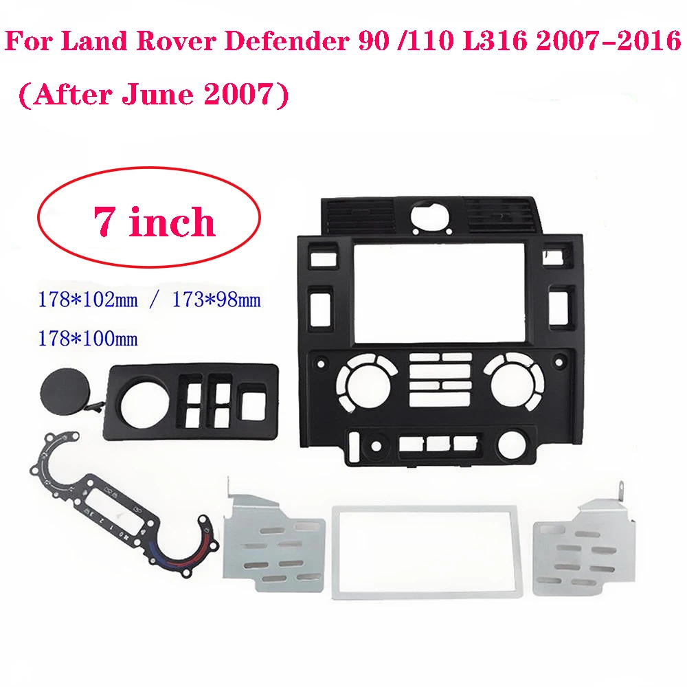 2 Din Center Console Dash Board Head Unit Fascia Panel Dashboard Frame Cover For Land Rover Defender 90 110 L316 2007-2016