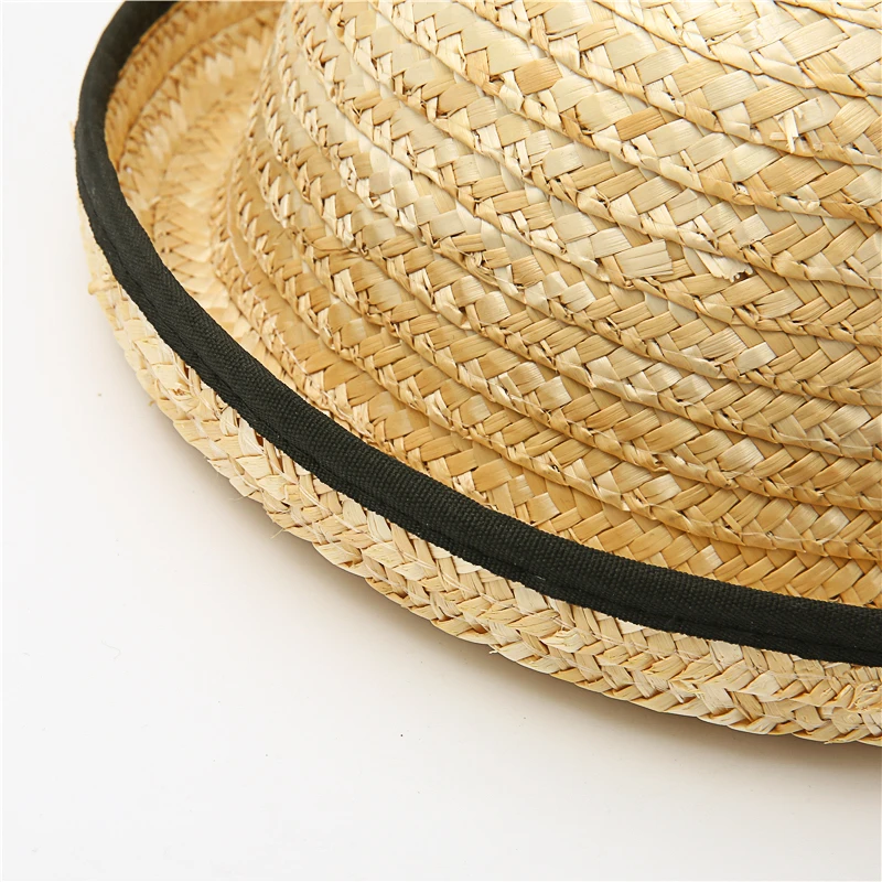 2022 New Summer New Cat Ears Handmade Natural Straw Sun Hat with Bow for Women Solid Beach Cap Girls UV Protection Sunhat