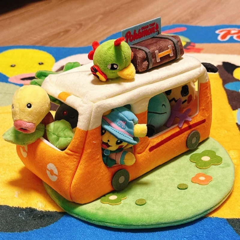Genuine Pokémon Road Trip Series 2.0 Scene Plush Set Mimikyu Wooper Pikachu Stuffed Collectible Toy Birthday Gift
