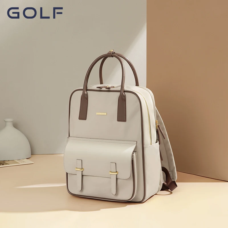 GOLF Backpack Handbags for Women Retro Female laptop Backpack Vintage Looking Travel Back Pack Bag Commuter 15 inch waterproof