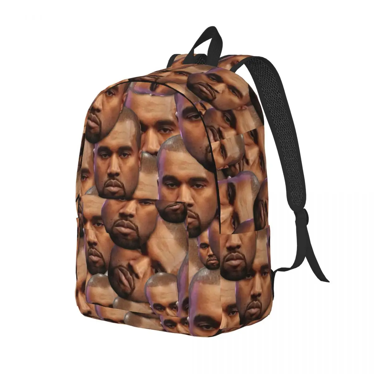 Kanye West Funny Head Backpack para homens e mulheres, estudante adolescente, mochila de negócios, produtor de música, sacos para laptop, presente para estudantes