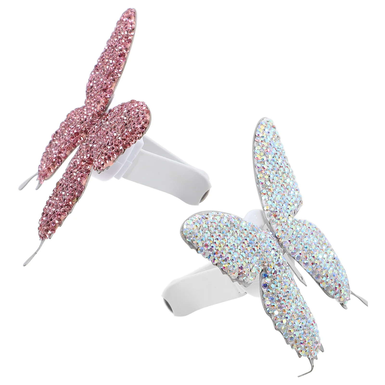 

2pcs Car Diffuser Outlet Clip Rhinestone Iron Air Freshener Vent Decor Aroma Clip Universal Fit Automotive