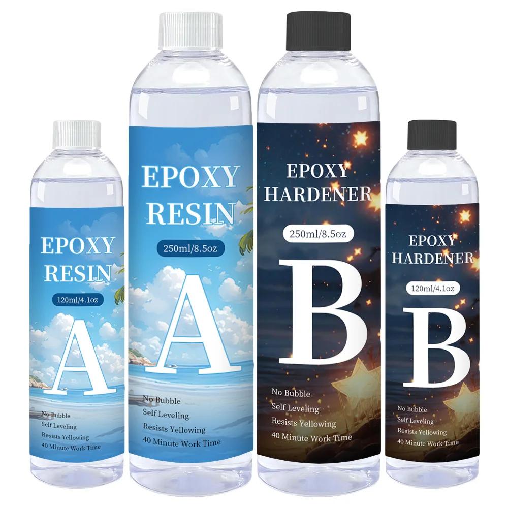 

1:1 Ratio High Transparency Epoxy Resin AB Glue Kit for DIY Jewelry UV/LED Curing No Bubbles Anti Yellowing Craft Supplies