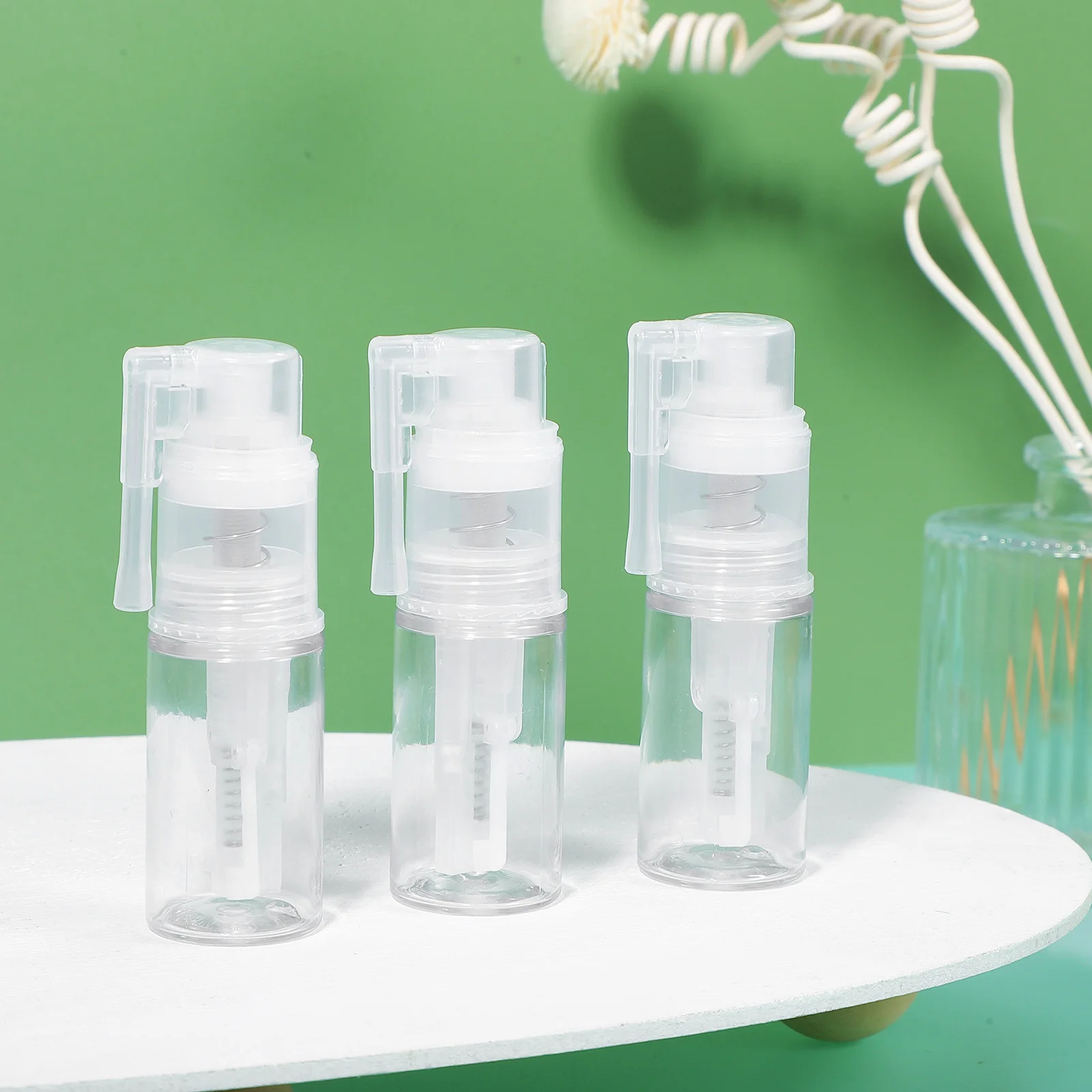 

5Pcs 14ml Empty Refillable Powder Spray Bottles Long Nozzle Portable Travel Hair Fiber Cosmetics Dispenser Containers