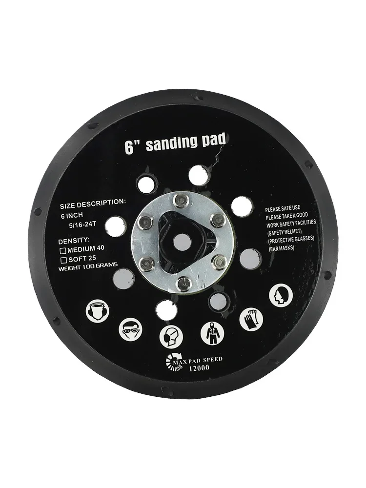 For Dust Removal 148mm Sander Backing Pad Good Ventilation Highly Effective Dust Removal Max Pad Speed 12000 RPM