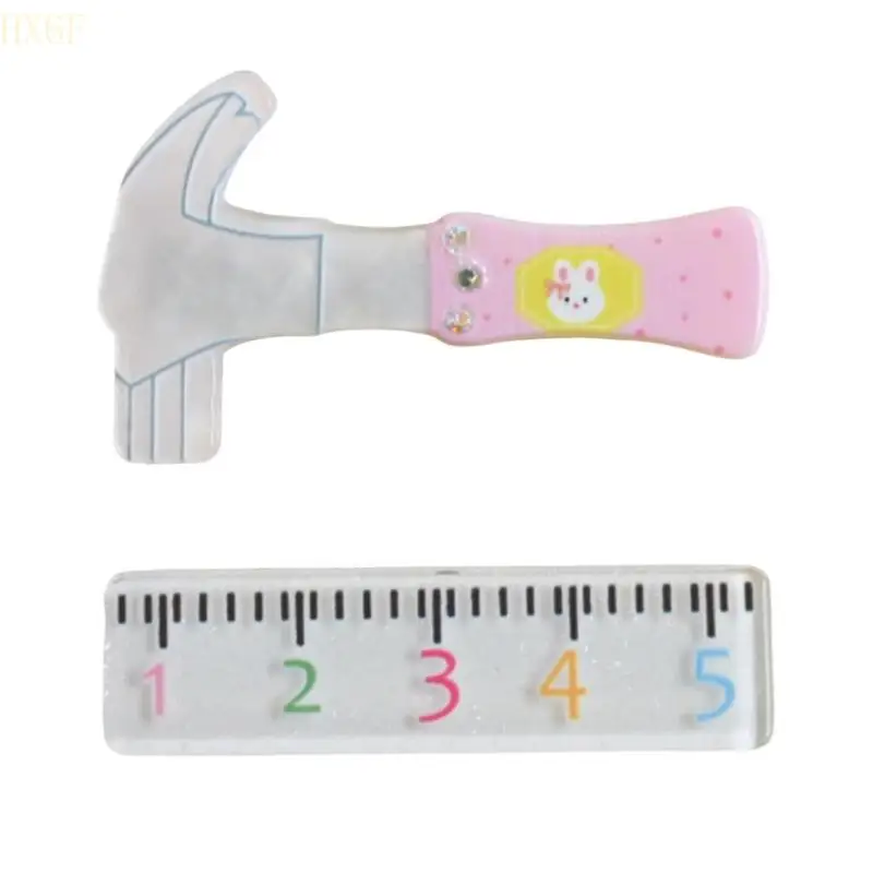 HX6F Funny Hair Clips Creative Ruler / Hammer Alligators Hairclip Duckbill Hairpins Gift