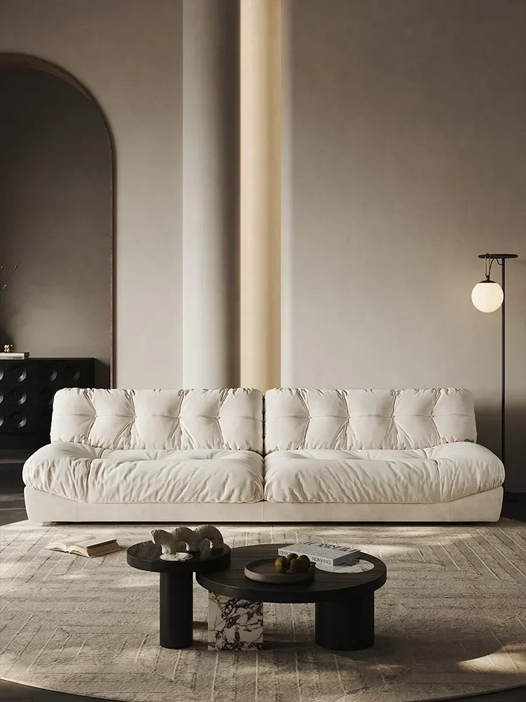 Cloud fabric sofa wabi-sabi wind Nordic modern light luxury Italian living room small apartment home