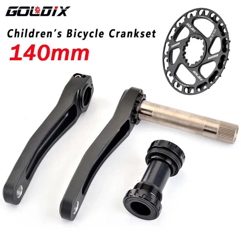 

GOLDIX 140mm Bicycle Crankset 24mm MTB integrated crank arm Ultralight Children Crankset 28T-38T Chainring for Shimano SRAM