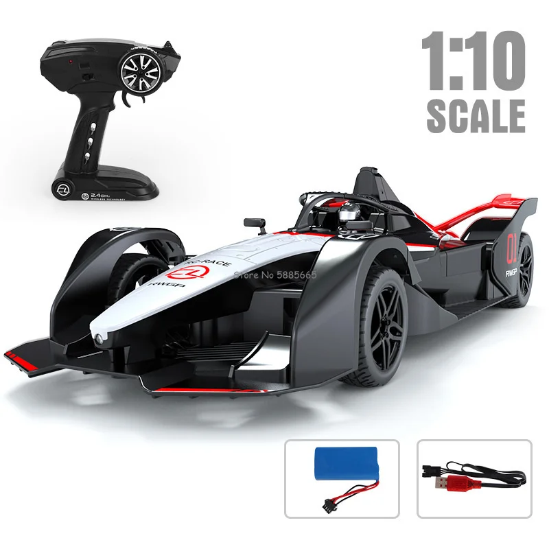 F1レーシングカー,リモコン付き,1:10スケール,大型,4輪幅51cm,LED照明,rcレーシング