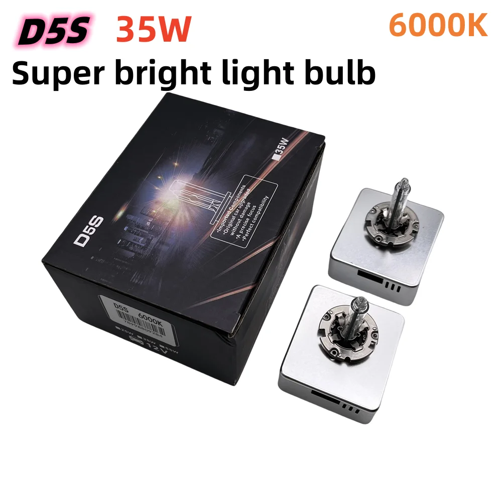 2PCS D5S HID Headlight Bulbs 35W 6000k Car Headlight Bulb High Bright HeadLamps