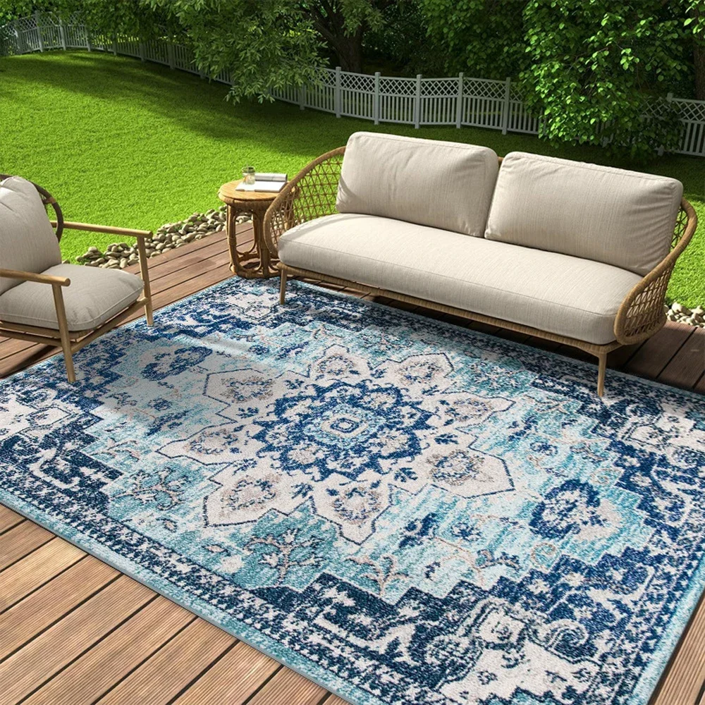 Bohemian Washable Picnic Mat Outdoor Courtyard Carpet Living Room Bedroom Non-slip Islamic Interactive Prayer Carpet