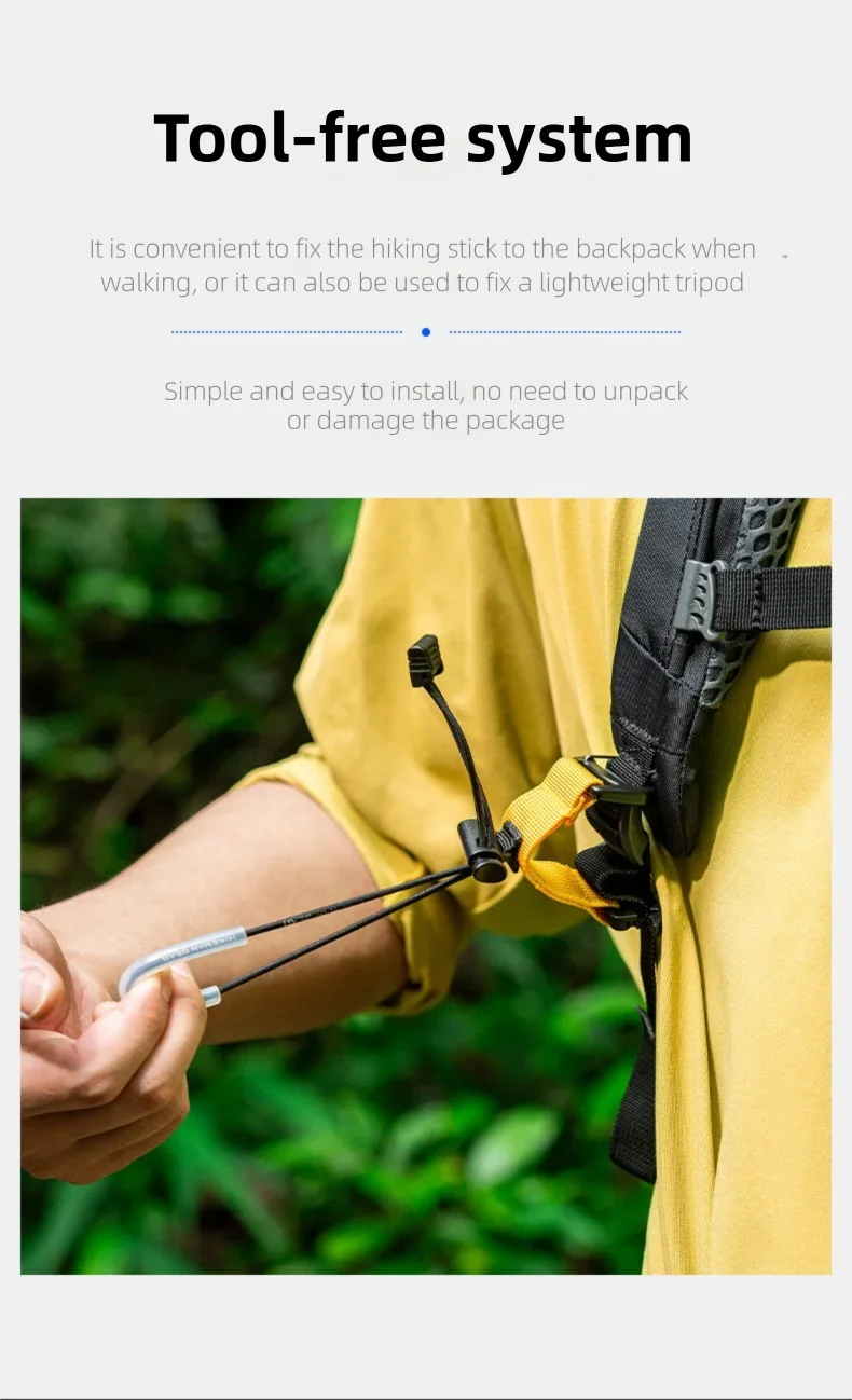 Wanderstock-Befestigungsriemen, Rucksack-Zubehör, einfache elastische Schlaufe, schnelle Installation, keine Demontage, Outdoor-Camping-Trekkingstockhalter – Detail 3