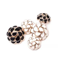 6Pcs Fashion Flower Oil Metal Buttons For Garment Women Windbreaker Sweaters Decorative Hand-stitched Sewing Accessories Wholesa
