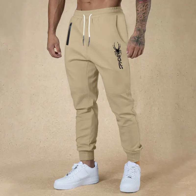 2024 Spring And Autumn New Men\'s Outdoor Sports Pants Slim-fit Version Of Drawstring Fashion Print Leisure Fitness Sports Pants