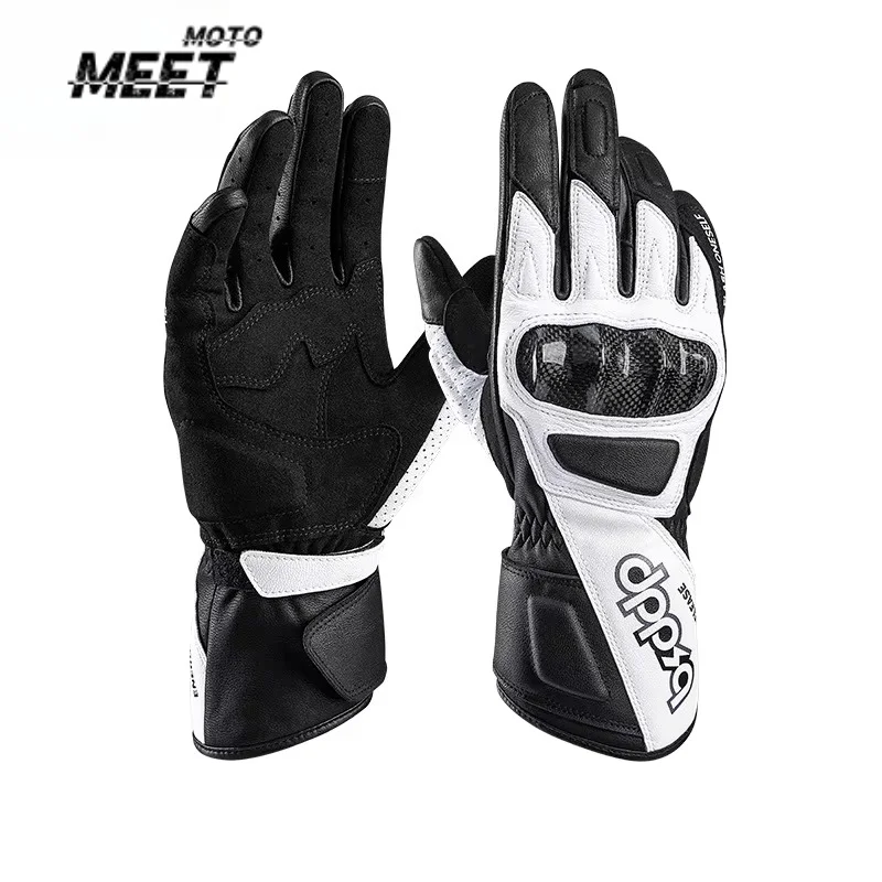 Retro Leather Motorcycle Riding Gloves Touchscreen Offroad Glove Anti-fall & Shock-absorbing Moto Glove Competitive gloves Shell