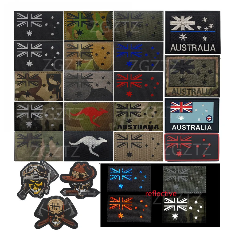 PVC/Embroidered Oceania New Zealand Australia Flag Patch Tactical Military Patches Stripes Australian Flag Badge Army patch