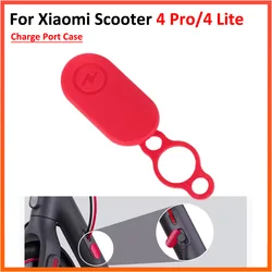Charge Port Case For Xiaomi Electric Scooter 4 Lite / 4 Pro Waterproof Cover Dust Plug Rubber Parts Red Black Color