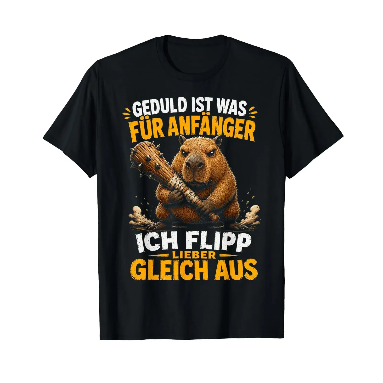 T shirt with German text Patience is for beginners Sarcasm Duck Language vintage Washed Slightly designer clothes Stretched