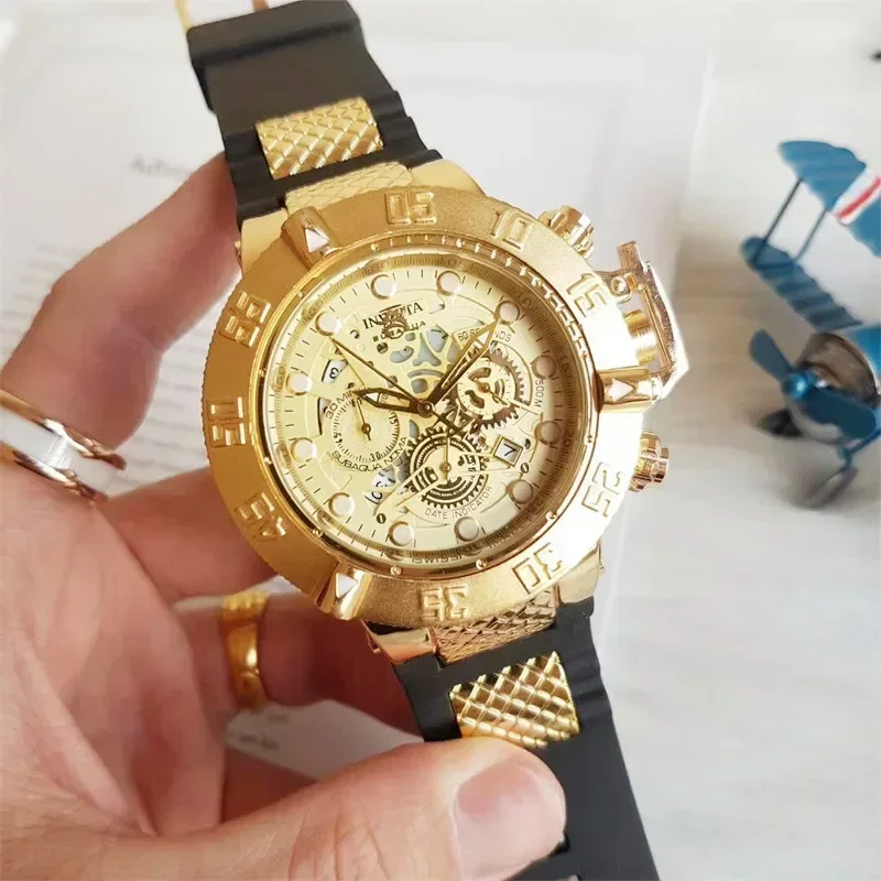 ساعة يد رجالي من waInvincible كرونوغراف 100% وظيفة ساعة فاخرة غير مهزومة Invicto Reloj De Hombre للشحن المباشر