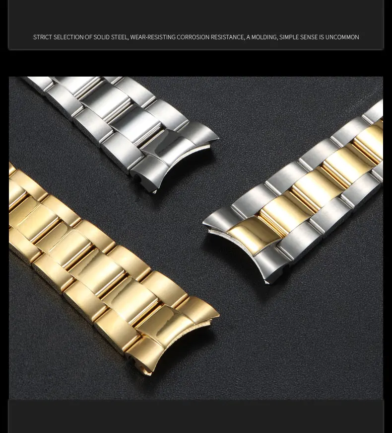 20 mm 904L Uhrenarmbänder für SUB DAYTONA NH35 NH36 Rolex Herren-Uhrenarmband mit Glide-Lock-Verschluss, massives Edelstahl-Uhrenarmband – Detail 4