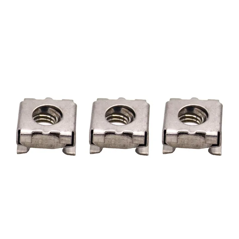 1/2/5/10pcs M4 M5 M6 M8 M10 M12 A2-70 304 Stainless Steel Square Clip Floating Cage Nut for Server Cabinet Shelf Rack Mount