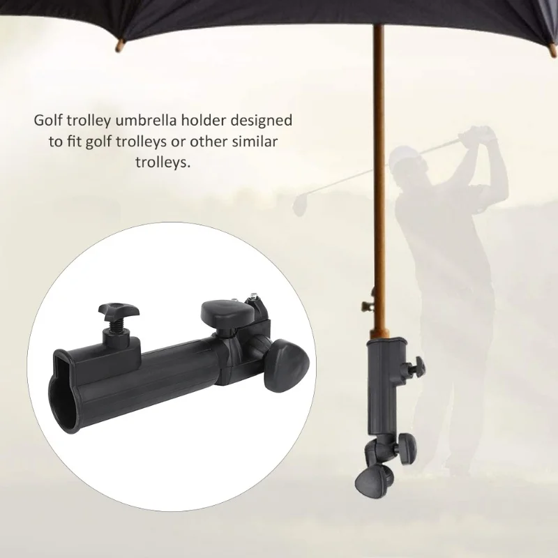 Outdoor Universal Golf Push Trolley Umbrella Stand Bracket Support Court Accessory