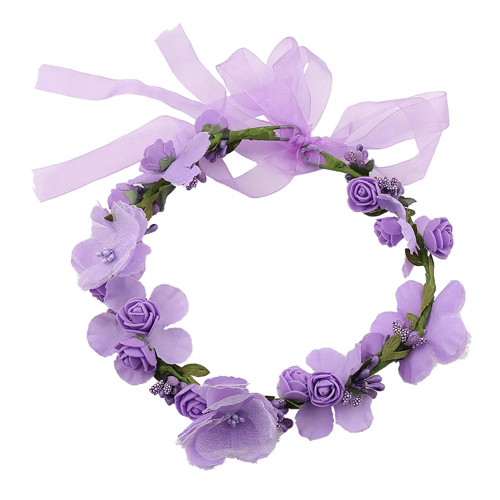 Popular European and American bridal holiday garland, simulated rose flower headband, Christmas carnival ball party headdress