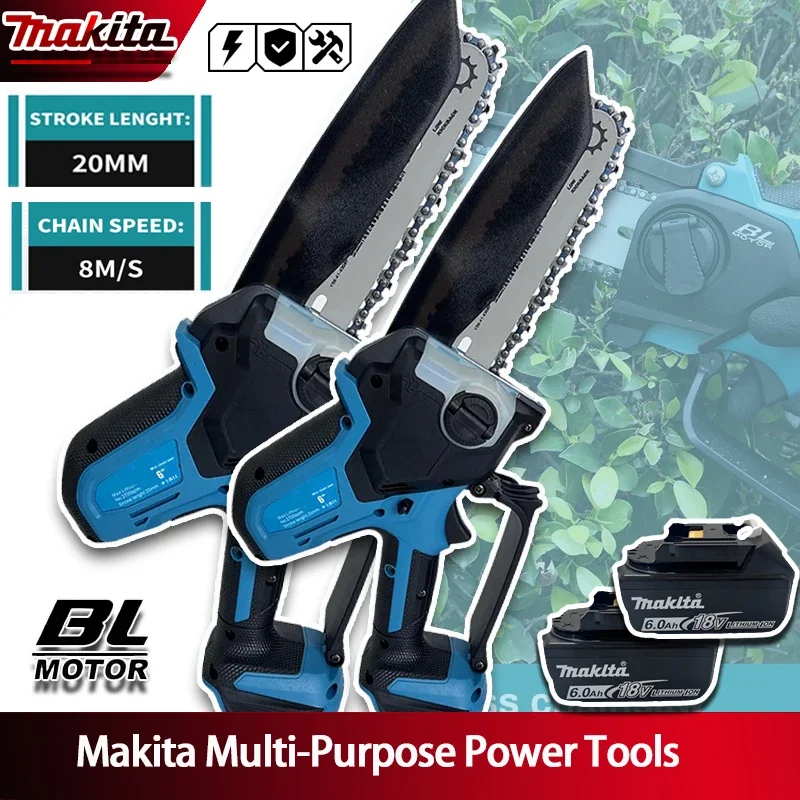 

Электрическая цепная пила Makita, бесщеточная, аккумуляторная, для 18В батарей, мини-пила, садовый электроинструмент