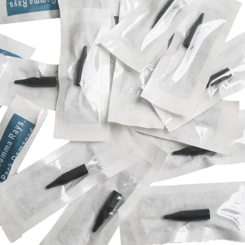 3 Prong Disposable Round Needles Caps 50pcs Makeup Tattoo Needle Tip Individually Packed for Dragon Mosaic Merlin Tattoo Machine