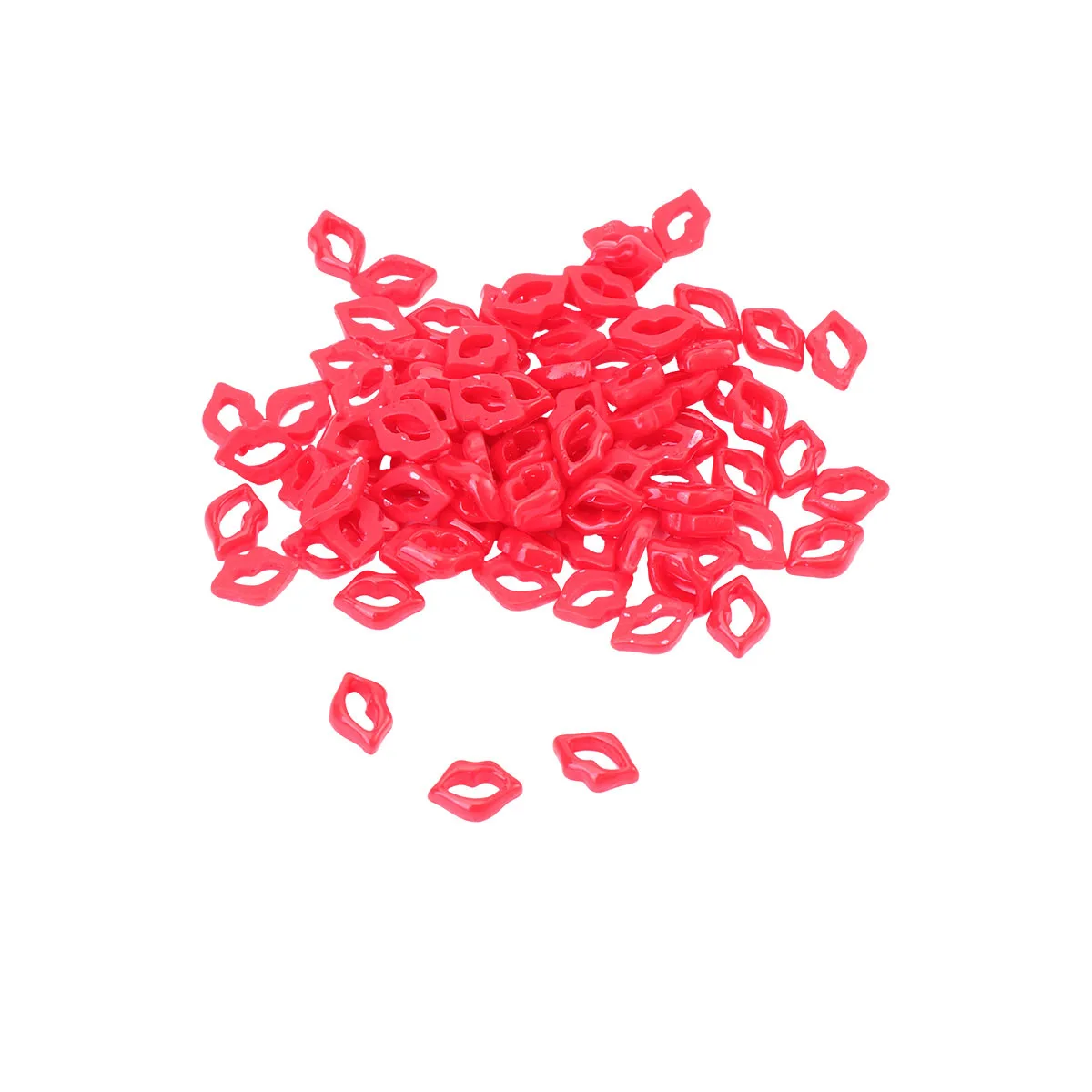 สติกเกอร์ตกแต่งเคสมือถือรูปปากสีแดง 100 ชิ้น งานเรซิ่น DIY สำหรับตกแต่งโทรศัพท์มือถือ กระเป๋า รองเท้า ของตกแต่งที่ไม่เหมือนใคร