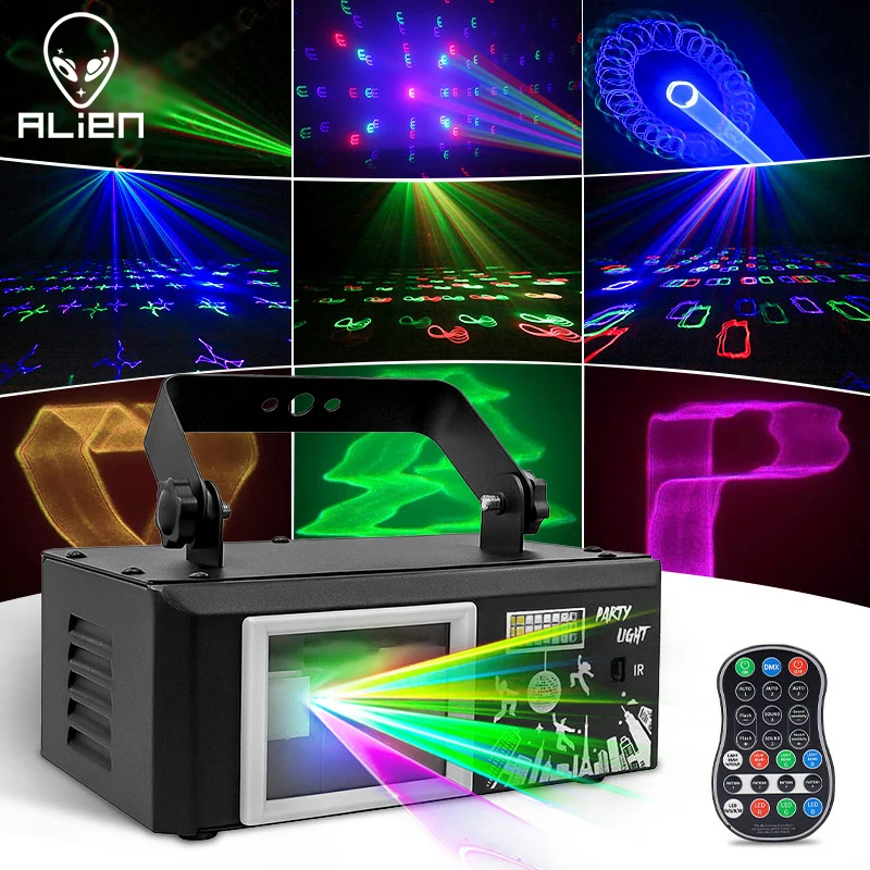 

ALIEN 6IN1 Stage Laser Light for Disco Party LED UV Stage Lighting System KTV Bar Stage Lights Holiday Club Laser Show Effects