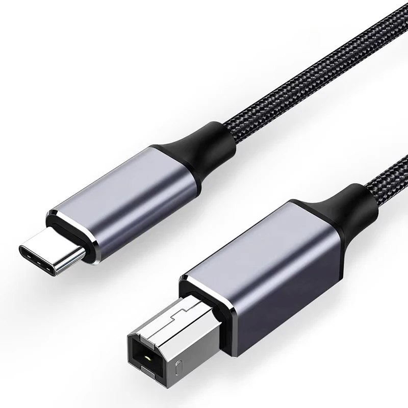 Cable de impresora USB tipo C a USB B 2,0, Cable de alta velocidad para impresora HP Canon Brother Epson Dell, máquina de Fax, escáner, Cable tipo C