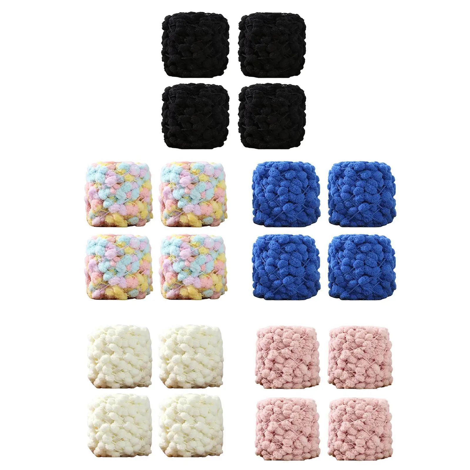 4 Bälle Komfortables Webgarn zum Armstricken Weiches Pompom-Garn Riesengarn für Kissen, Teppiche, Schals und Haustierbetten