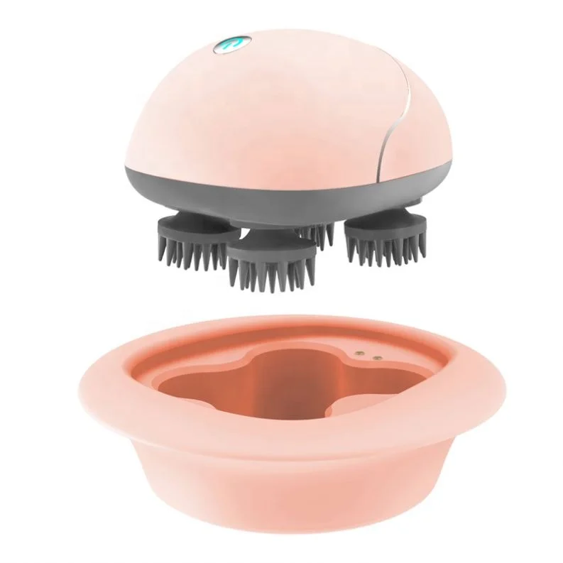 Portable Electric Cordless Scalp Massager Head Massager ABS Lightweight with 4 Kneading Massage Head