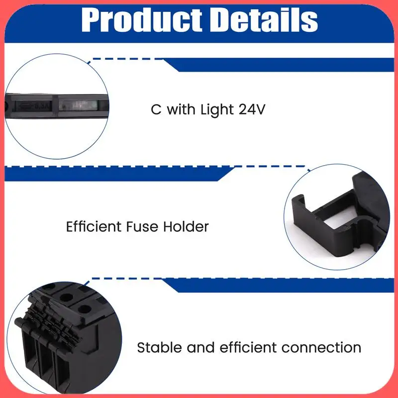 

AA89-UK-5-HESI Rail Terminal Block Uk5rd Rail Type 4Mm Fuse Terminal Block Connector Fuse Holder Conductor With Light 24V