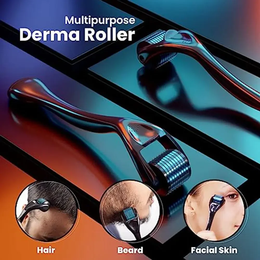 Mezoroller Beard Roller DRS 540 Needles Micro-Needling Derma Roller for Hair Re- Growth Skin Care Body Treatment Microniddle MTS