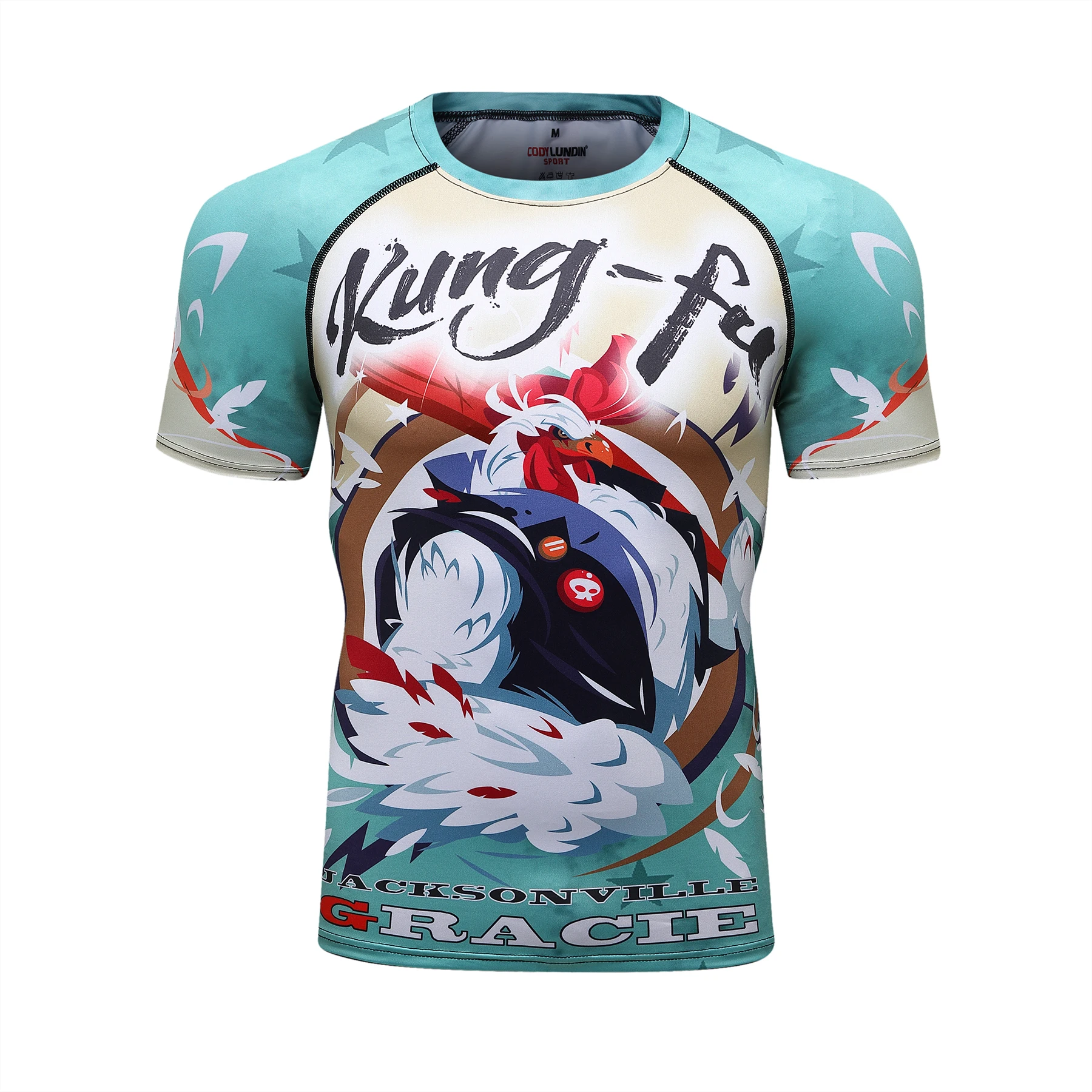 Cody Lundin MMA BJJ jiu jitsu Muay thai compression T-shirt Adult Men's Boxing Kickboxing workout Gym Training Rashguards
