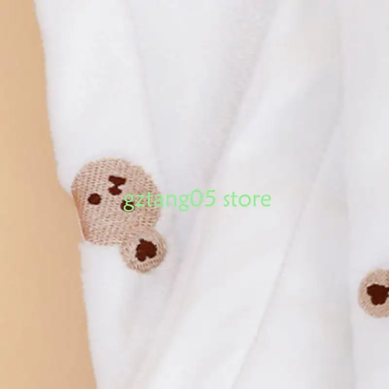 57EE Children Blanket with Attractvie Bear Embroidery Easy Wash Baby Blanket Large Size Child Security Blanket for Boy Girls