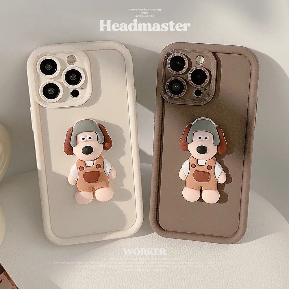 Niedliche 3D-Cartoon-Hund-Silikon-weiche Handyhülle für iPhone 16 15 14 13 12 11 Pro Max XS XR X 7 8 Plus stoßfeste Schutzhülle
