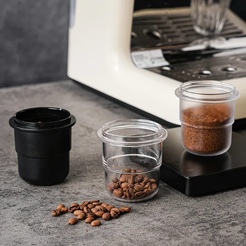 Coffee Portafilter Dosing Cup Black Clear Espresso Sniffing Mug Coffee Dosing Cup Anti-flying powder Coffee Machine tools